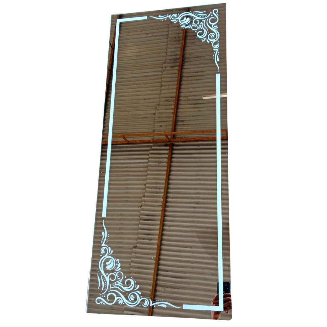 Modern Corner Etched Mirror
